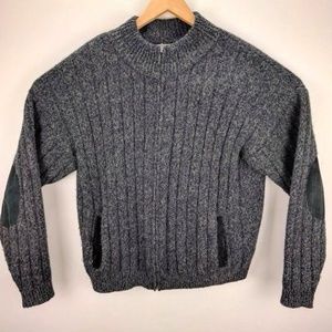 Men's Orvis Wool Blend Gray Cardigan Sweater